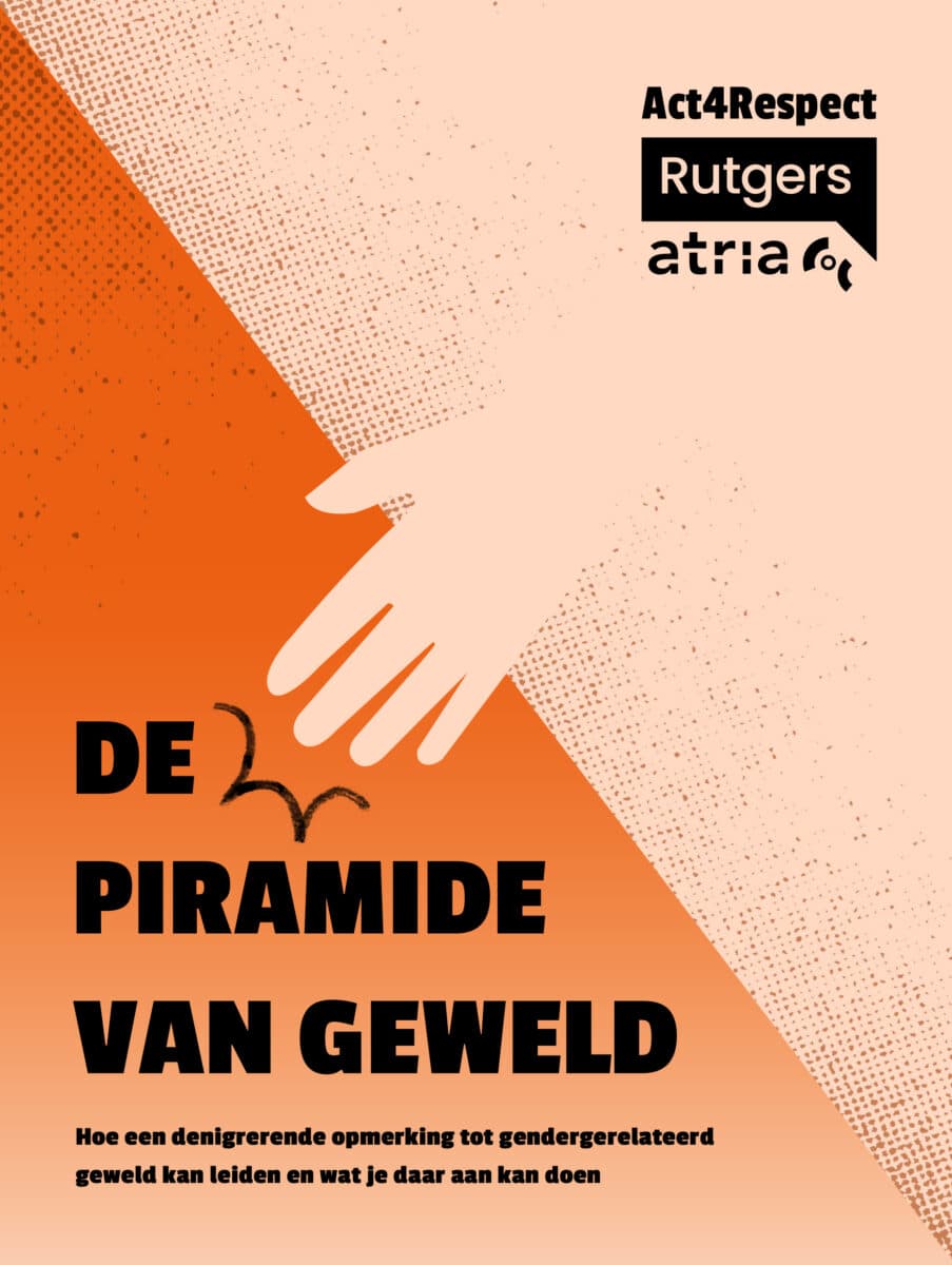 voorblad van de handreiking de piramide van geweld, met een illustratie van een hand die een klap geeft